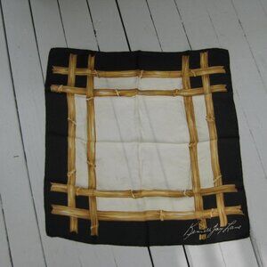 Vintage Kenneth Jay Lane Bamboo Hatch Scarf - Silk?